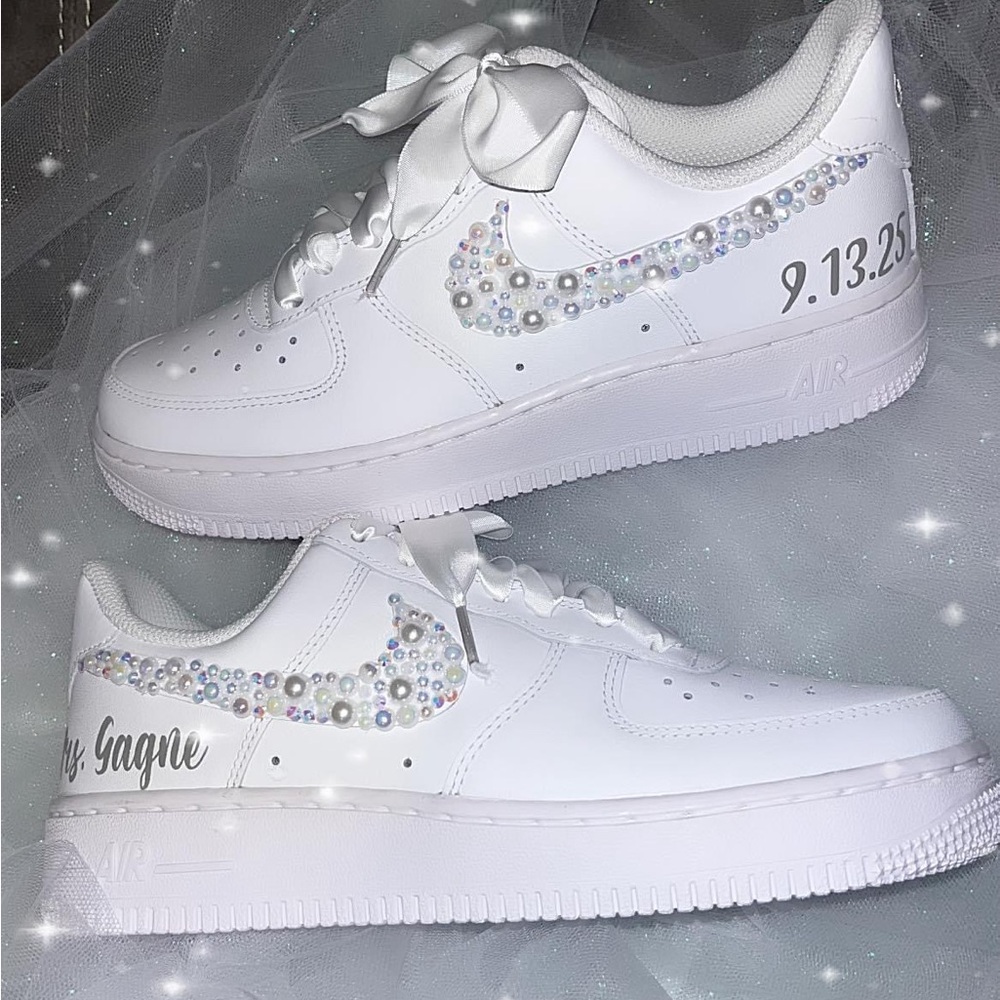 Custom-made Wedding sneakers Air Force ones
